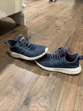 adidas Navy Blue Lite Racer Sneakers with White Sole size 6.5